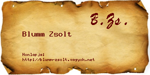 Blumm Zsolt névjegykártya